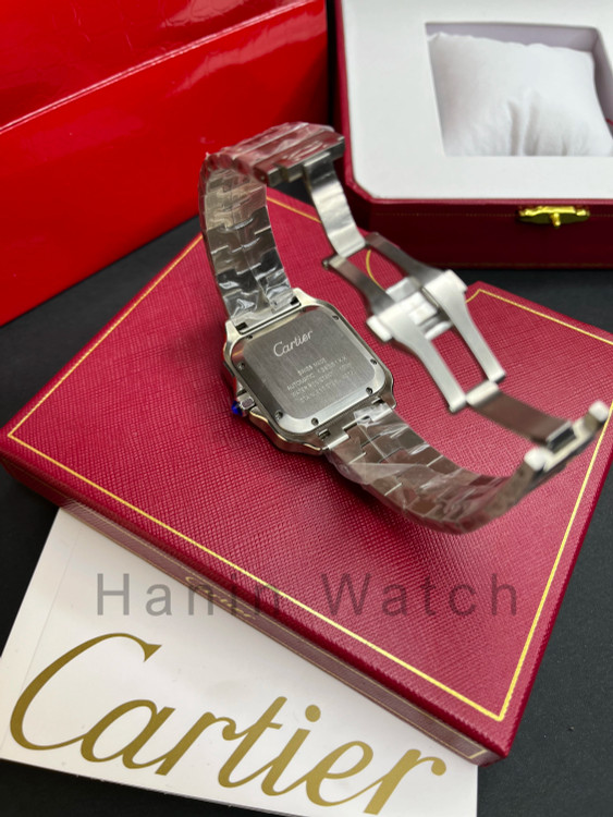 ساعت کارتیه مردانه مدل سانتوس کوارتز استیل صفحه مشکی