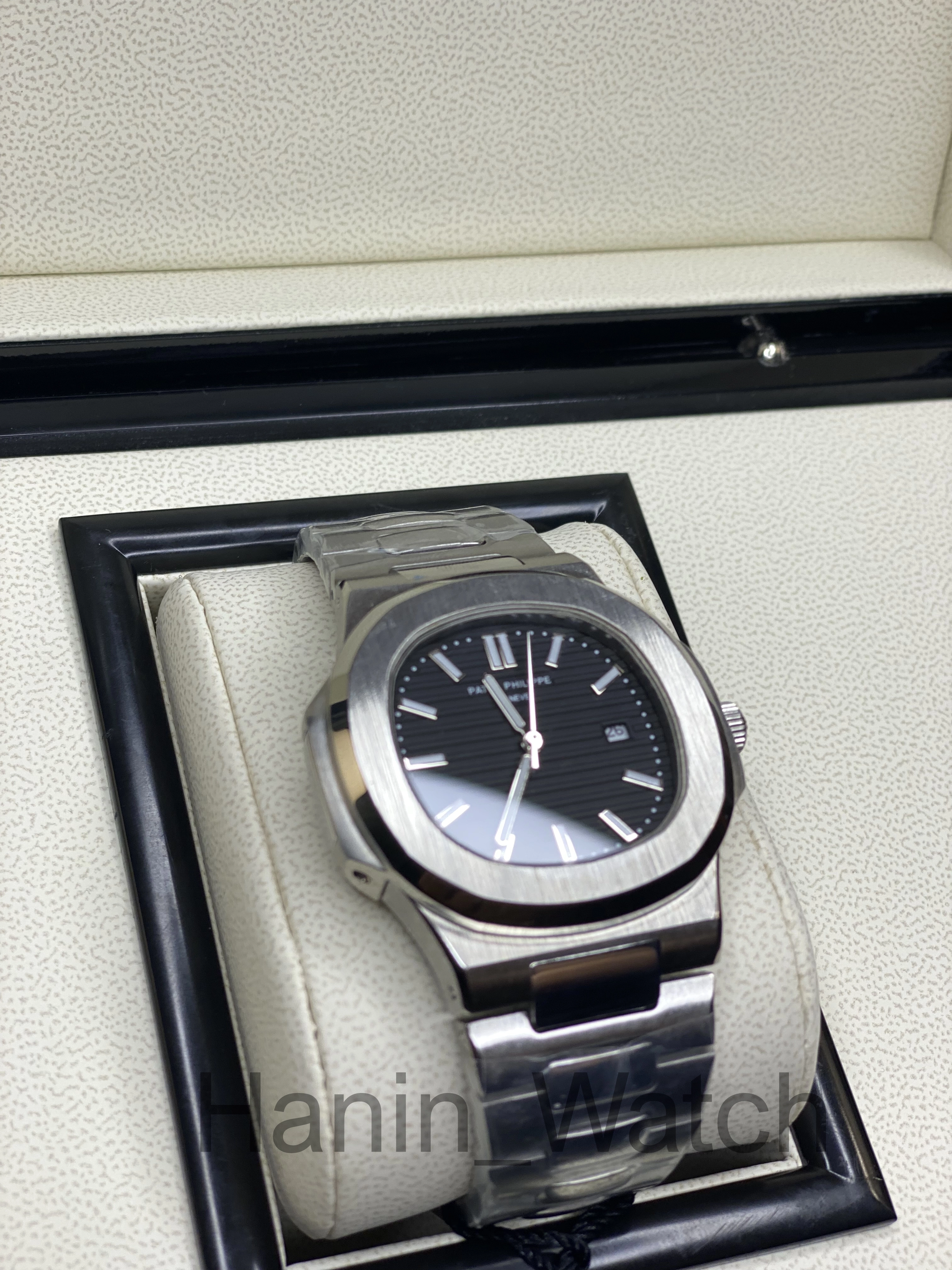 ساعت پتک فیلیپ ناتیلوس صفحه مشکی سیلور فول استیل