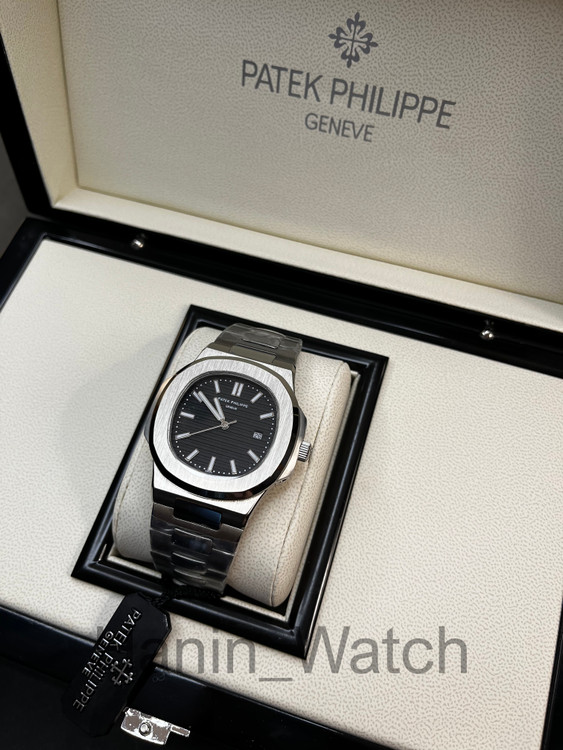 ساعت پتک فیلیپ ناتیلوس صفحه مشکی سیلور فول استیل