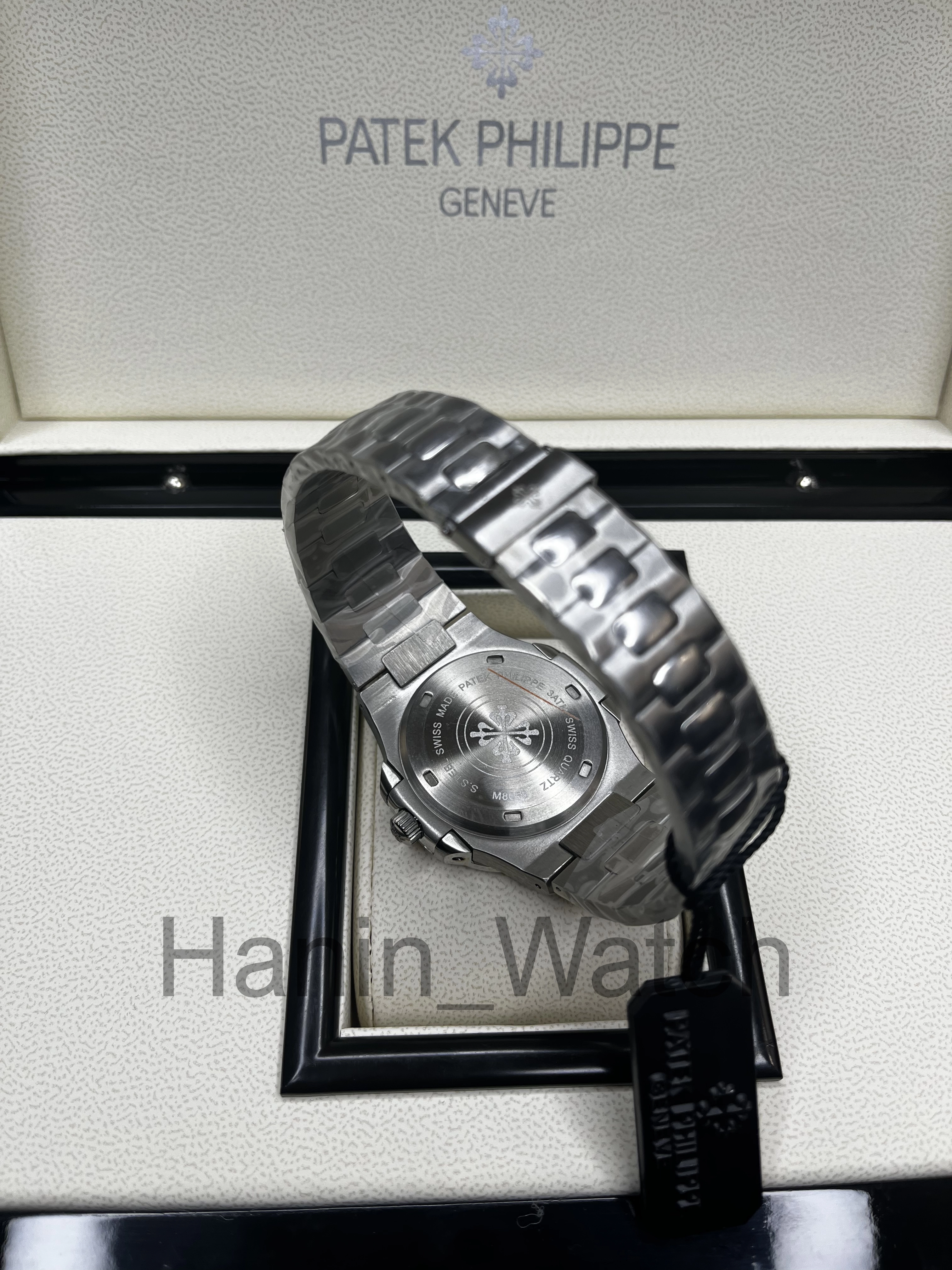 ساعت پتک فیلیپ ناتیلوس صفحه مشکی سیلور فول استیل