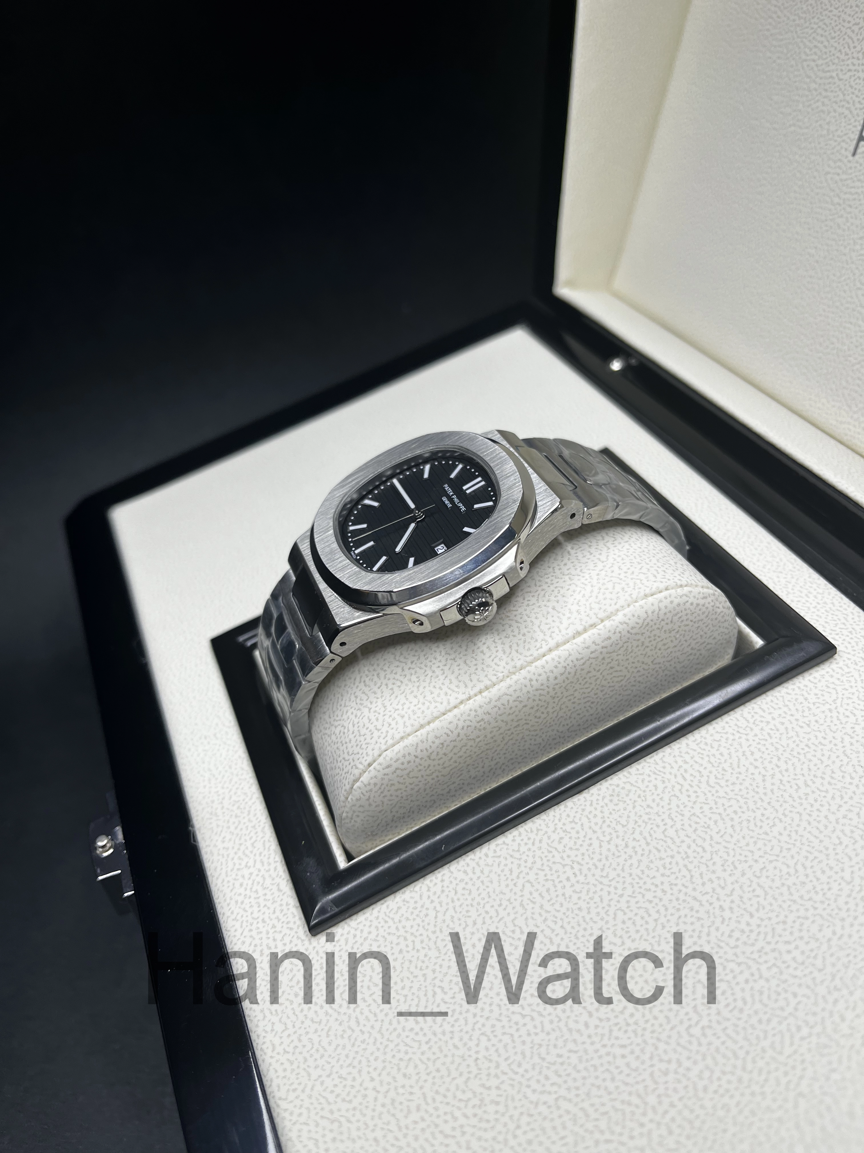 ساعت پتک فیلیپ ناتیلوس صفحه مشکی سیلور فول استیل