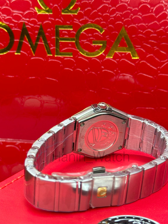 ساعت مچی امگا کانسلیشن صفحه صورتی بند استیل