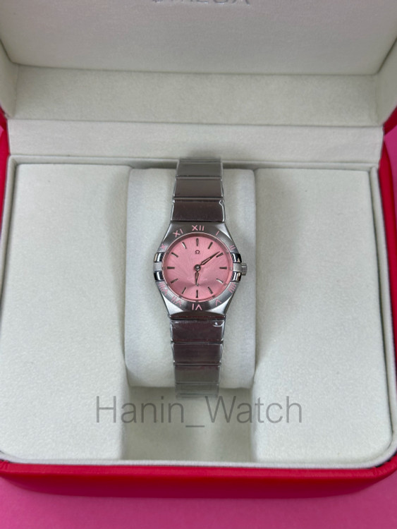 ساعت مچی امگا کانسلیشن صفحه صورتی بند استیل