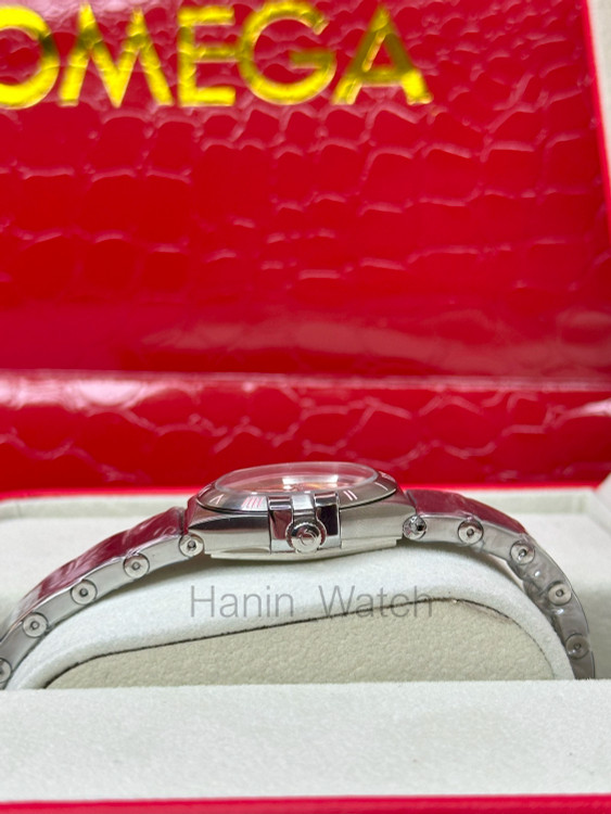 ساعت مچی امگا کانسلیشن صفحه صورتی بند استیل