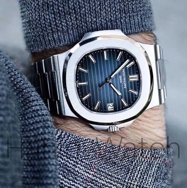 ساعت پتک فیلیپ ناتیلوس صفحه آبی سیلور فول استیل