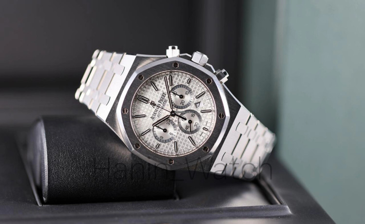 ساعت مچی ای پی AP سه موتور کرنوگراف سفید سیلور Audemars Piguet royal oak