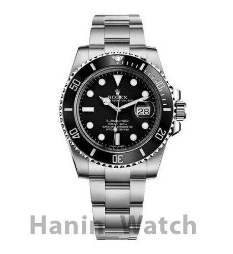 ساعت Rolex Submariner | مدل کوارتز صفحه مشکی، بزل سرامیکی | Oystersteel