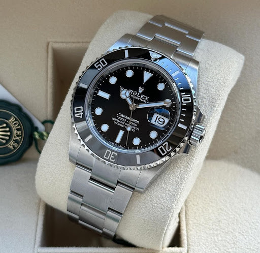 ساعت Rolex Submariner | مدل کوارتز صفحه مشکی، بزل سرامیکی | Oystersteel