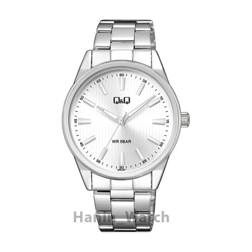 ساعت Q&Q مردانه فلزی | صفحه نقرهای brushed، WR 5BAR رفرنس QZ94201