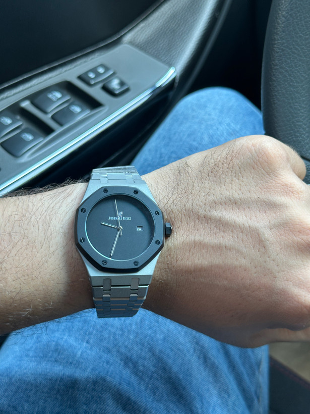 ساعت مچی مردانه ای پی مات دورنگ مشکی سیلور Audemars Piguet Royal Oak
